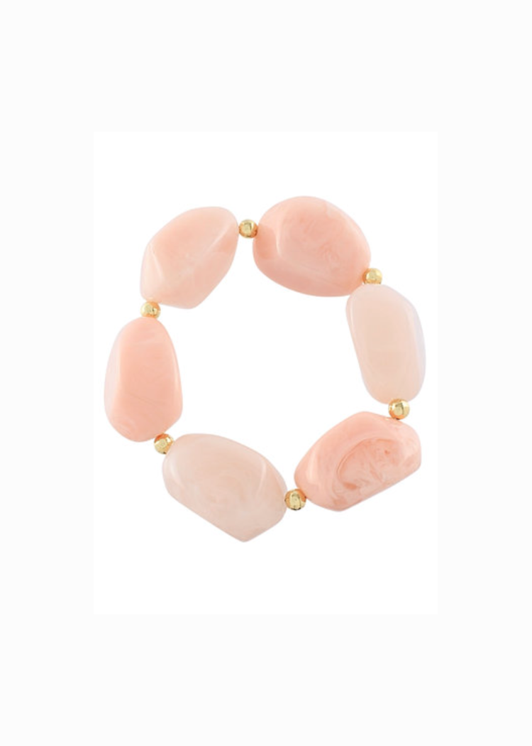 Paloma Marble Pebble Bracelet - Baby Pink-Hand In Pocket