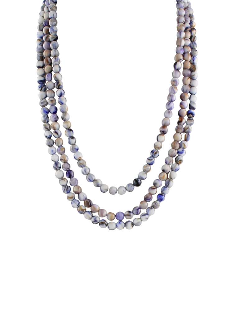 Cove Marble Agate Ball Multi-Way Long Necklace - Royal Blue