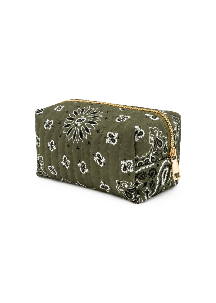 Bandana Cosmetic Case - Moss Olive
