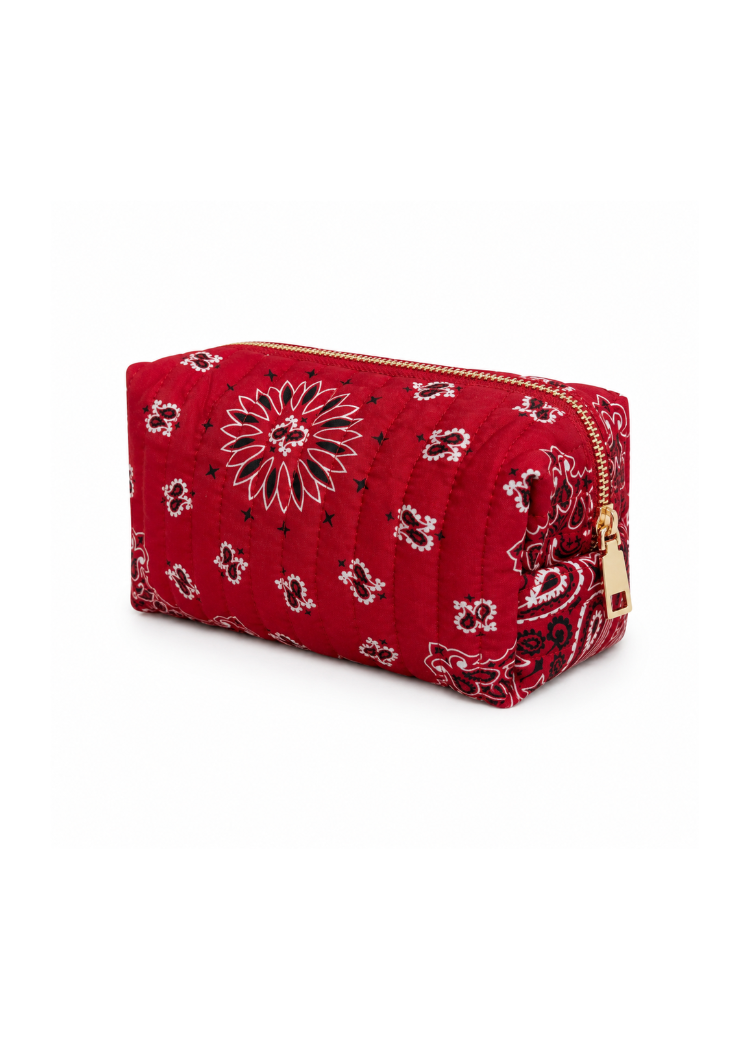 Bandana Cosmetic Case - Classic Red