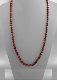 Mariner 40" 8mm Stone Knotted Necklace - Carnelian-Hand In Pocket