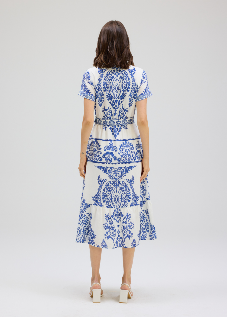 Allison Lizzy Dress - Porcelain Print