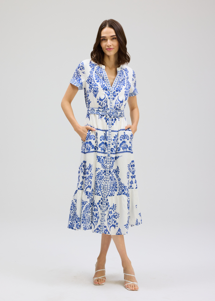 Allison Lizzy Dress - Porcelain Print