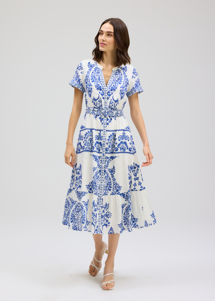Allison Lizzy Dress - Porcelain Print