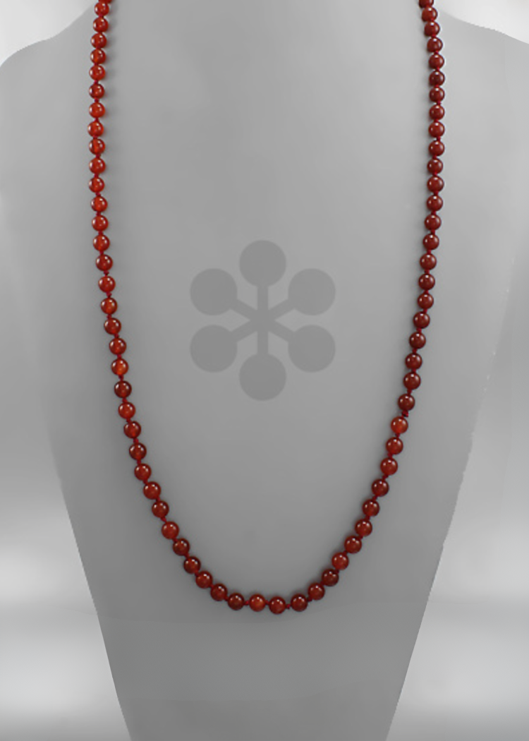 Mariner 40" 8mm Stone Knotted Necklace - Carnelian