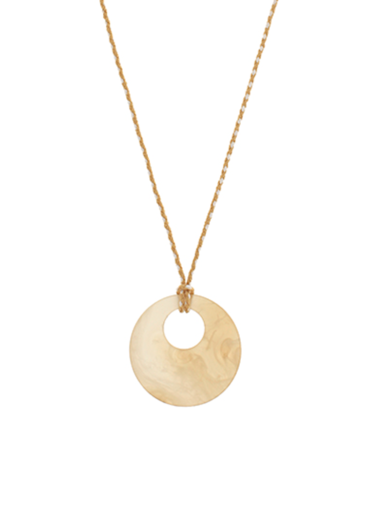 Oracle Cotton Open Circle Pendant Necklace - Ivory