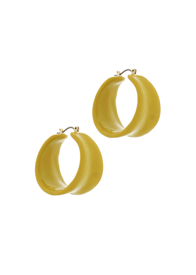 Quinn Coated Hoops - Mustard-Hand In Pocket