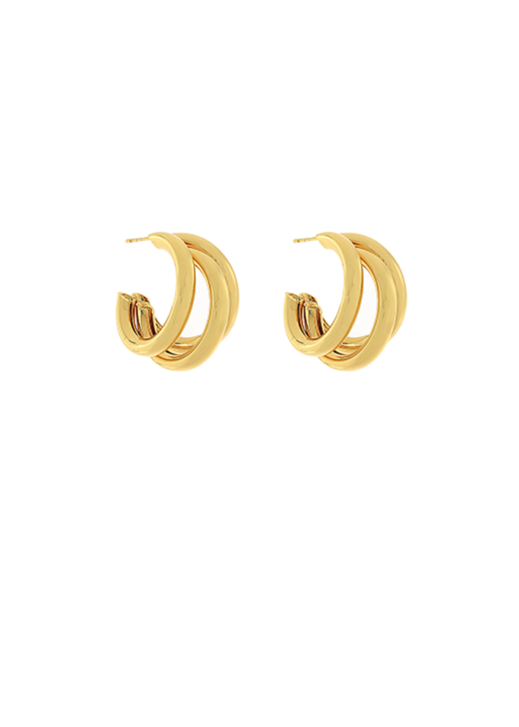 Opal Metal Hoops - Gold-Hand In Pocket