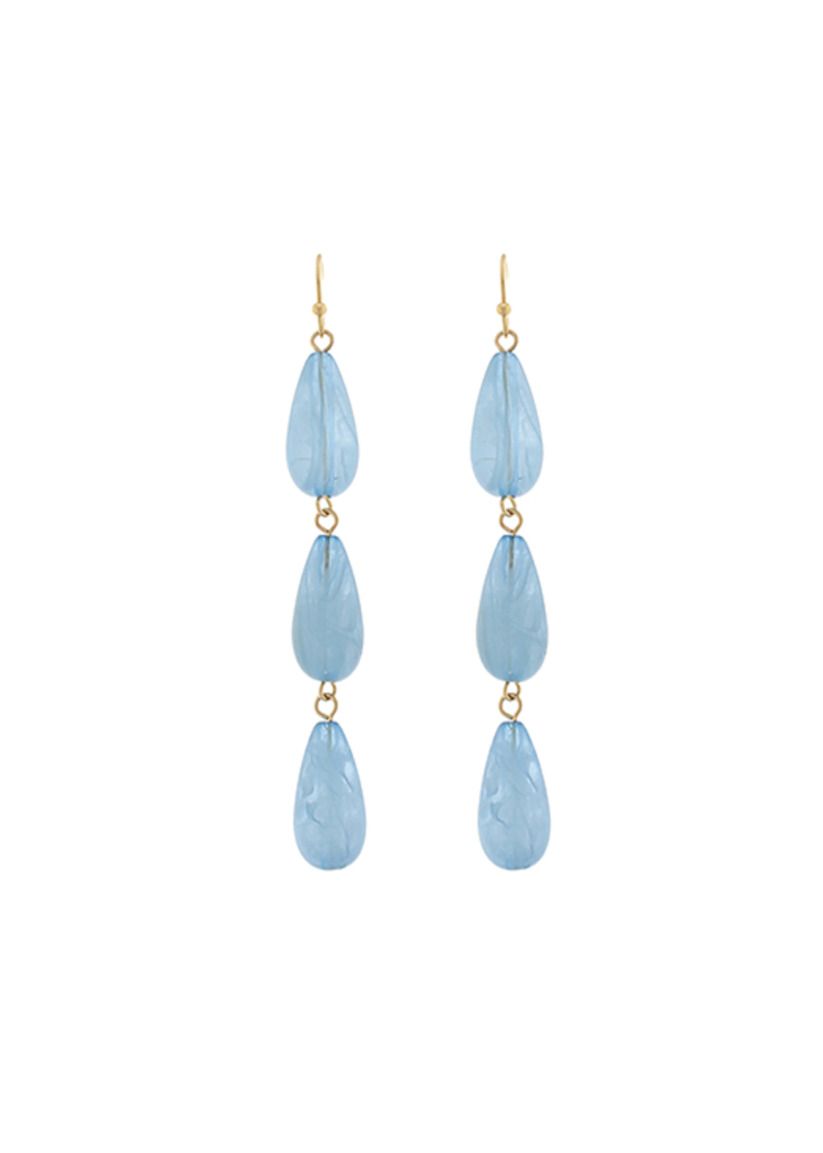 Margot Resin Teardrop Earrings - Blue