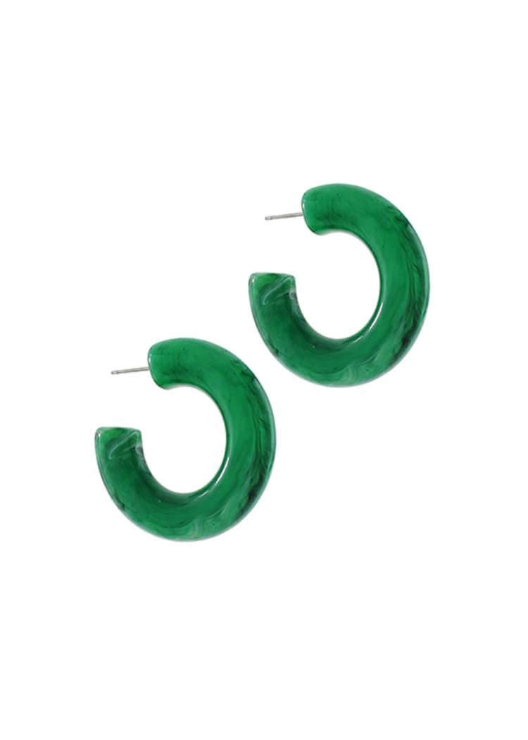 Indie Acrylic Hoops - Green-Hand In Pocket