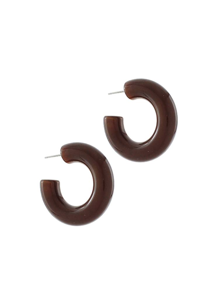 Indie Acrylic Hoops - Dark Brown