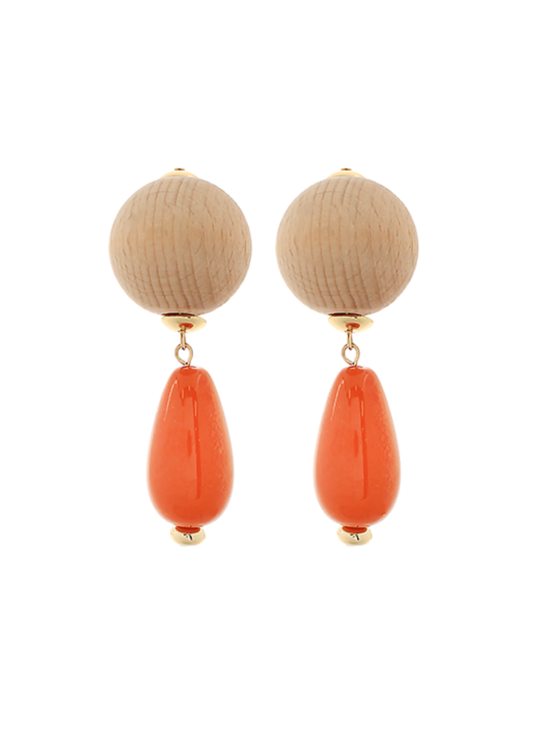 Esme Teardrop Earrings - Orange-Hand In Pocket