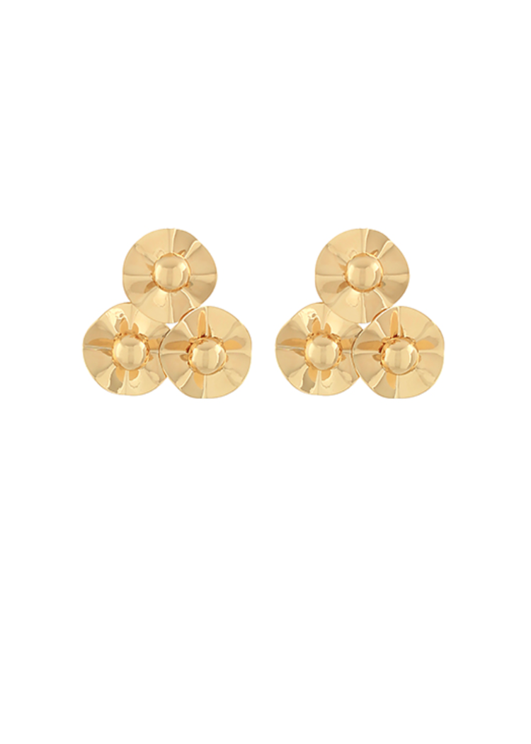 Eden Round Earrings - Gold-Hand In Pocket