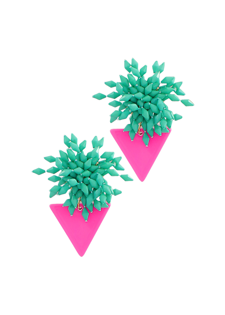 Calla Acrylic Earrings - Turquoise-Hand In Pocket