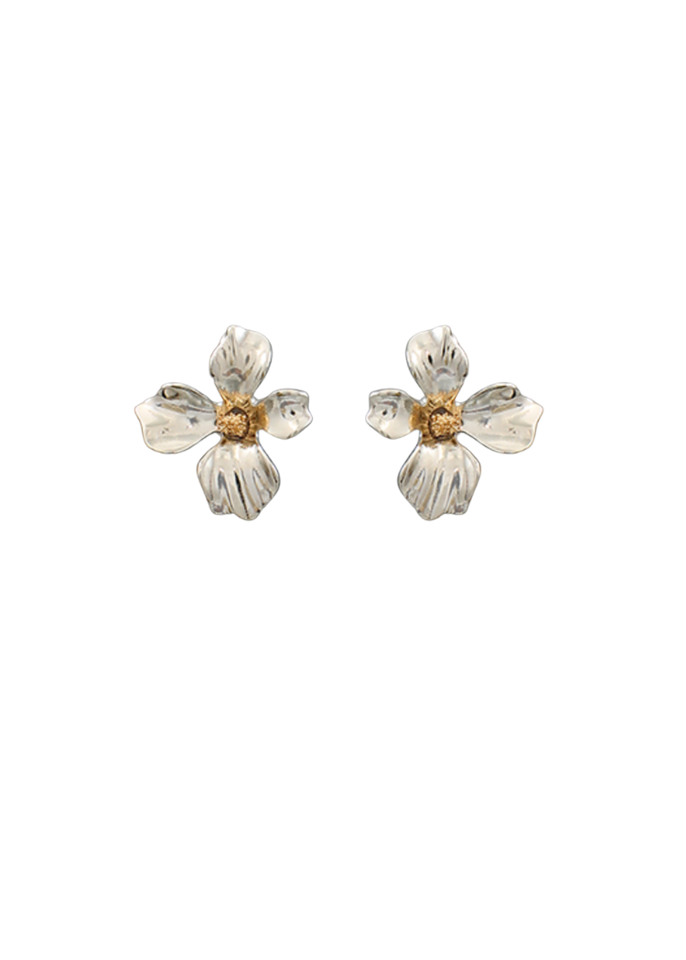 Adele Flower Earrings - Rhodium