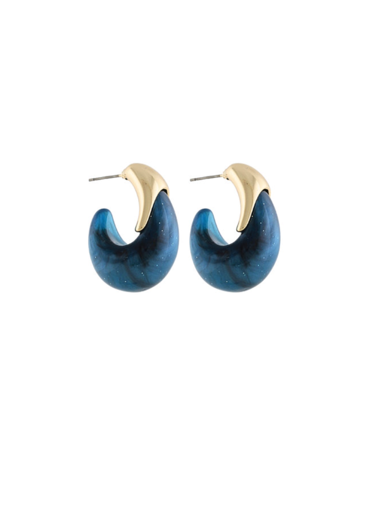Katia Stone Open Hoops - Teal/Gold
