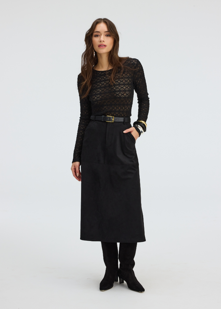 Allison Kit Skirt - Black-Hand In Pocket