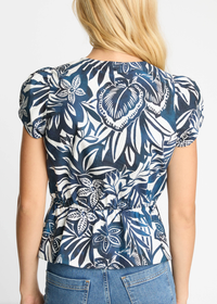 Caballero Rhea Top - Woodblock Palm-Hand In Pocket