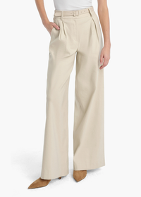 Favorite Daughter Miranda Linen Pant - Light Khaki-Hand In Pocket