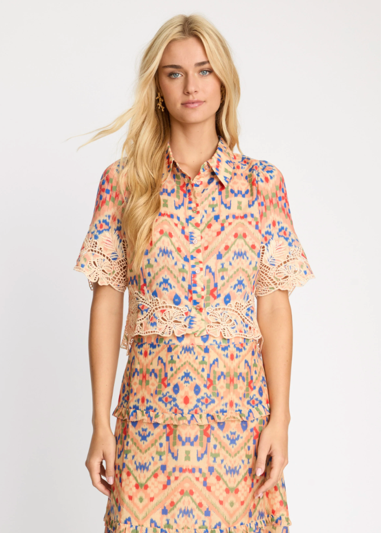 Caballero Tay Top - Sunset Ikat-Hand In Pocket