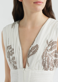 Ciebon Veriga Smocked Mini Dress - White-Hand In Pocket