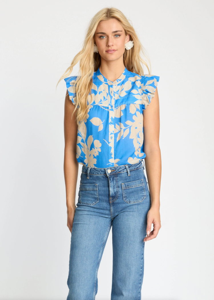 Caballero Anthea Top - Sapphire Shadow-Hand In Pocket
