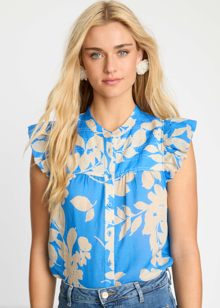 Caballero Anthea Top - Sapphire Shadow-Hand In Pocket