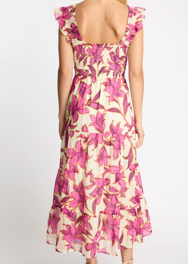 Caballero Heidi Maxi - Fuchsia Floret-Hand In Pocket