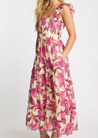 Caballero Heidi Maxi - Fuchsia Floret-Hand In Pocket