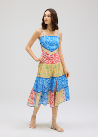 Allison Chase Midi Skirt - Mixed Print-Hand In Pocket