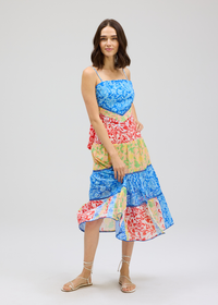 Allison Chase Midi Skirt - Mixed Print-Hand In Pocket