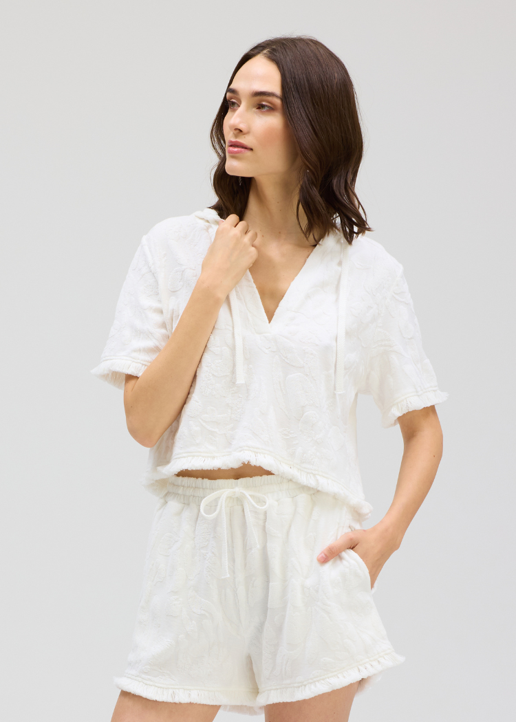 Allison Amalfi Hoodie - White-Hand In Pocket