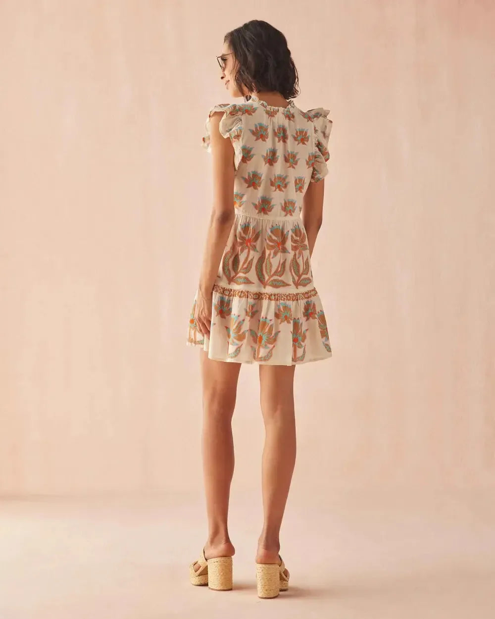 Omika Wilora Mini Dress- Adya Guava-Hand In Pocket