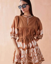 Omika Wren Mini Dress- Marla Cardamom-Hand In Pocket