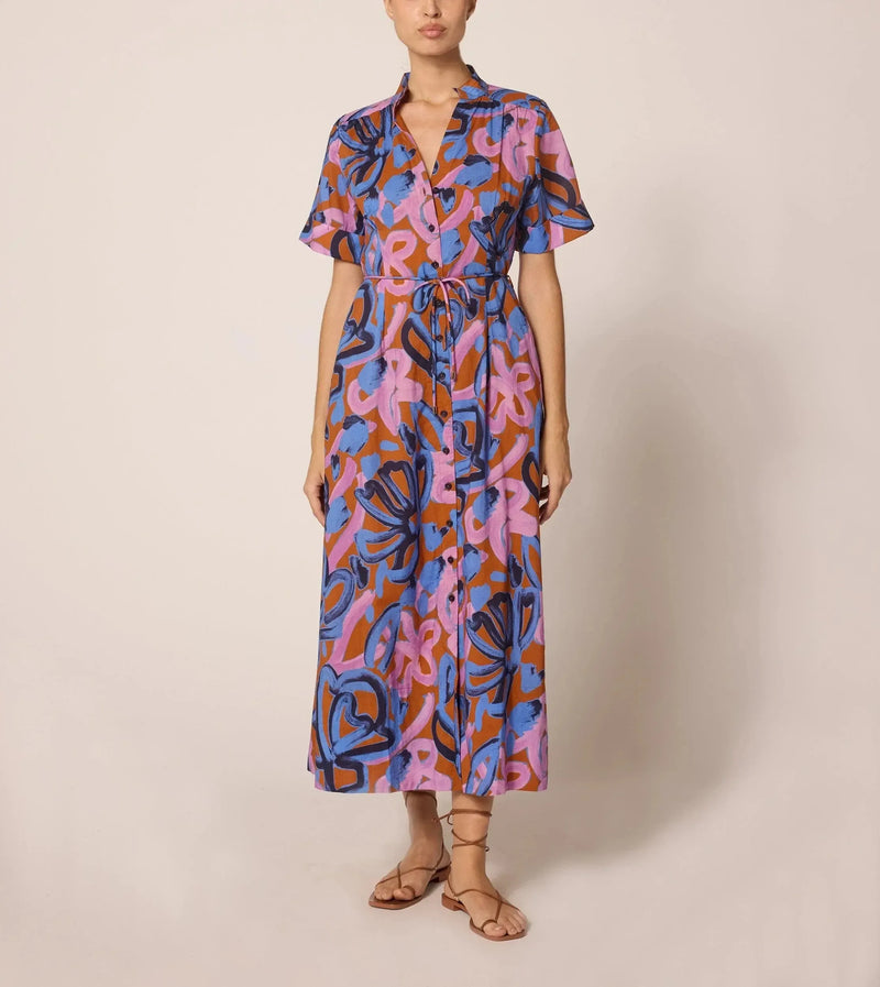 Cleobella Zara Ankle Dress- Fresco Print-Hand In Pocket