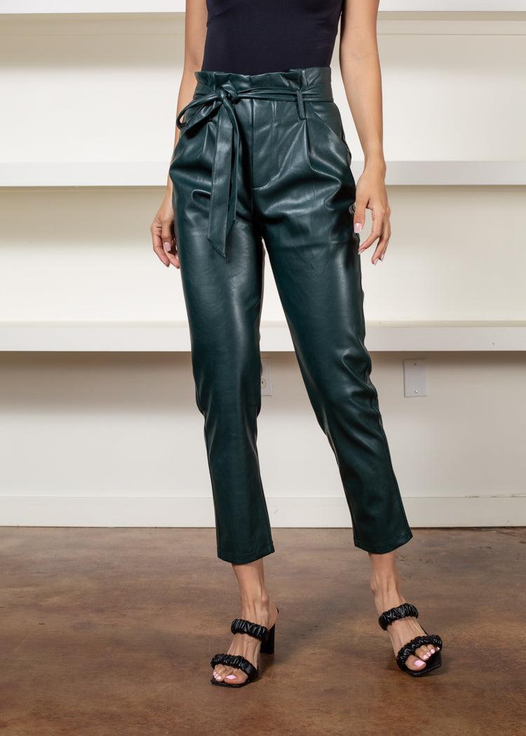Lucy Paris Alaina Faux Leather Pant-Hand In Pocket
