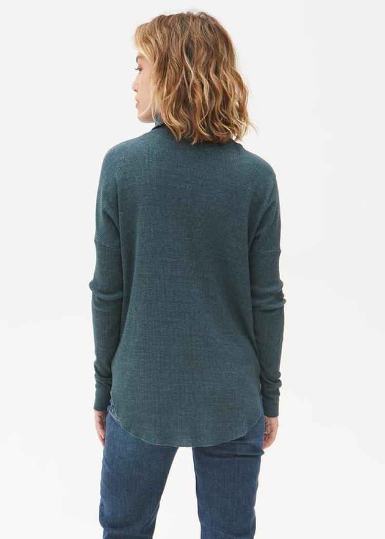 Michael Stars Marcy Thermal Tunic - Everglades-Hand In Pocket