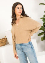 THML Pasquera Collared Sweater - Taupe ***FINAL SALE***-Hand In Pocket