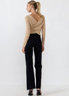 Lismore Wrap Style Side Shirred Sweater-Hand In Pocket