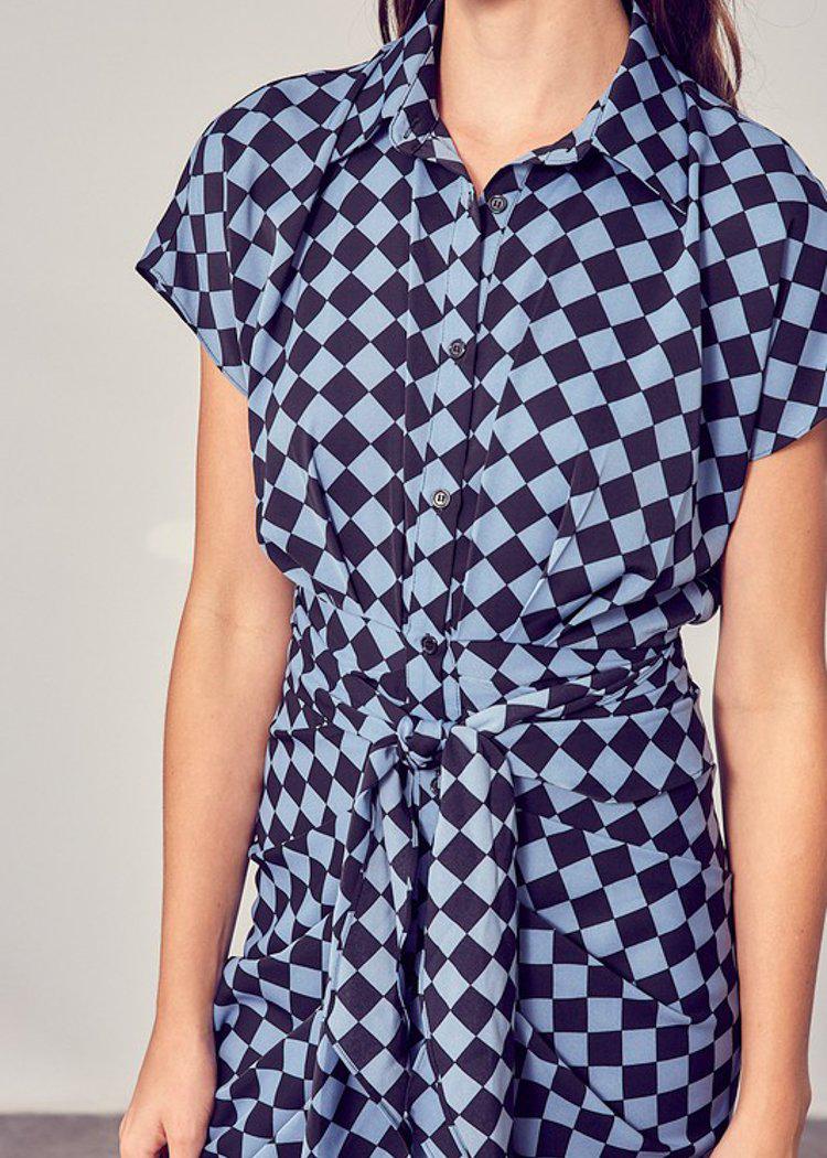 Baldhart Tie Waist Dress - Mineral Blue-***FINAL SALE***-Hand In Pocket
