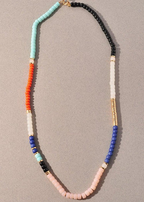 Freeport Loop Beaded Necklace - Orange-Hand In Pocket