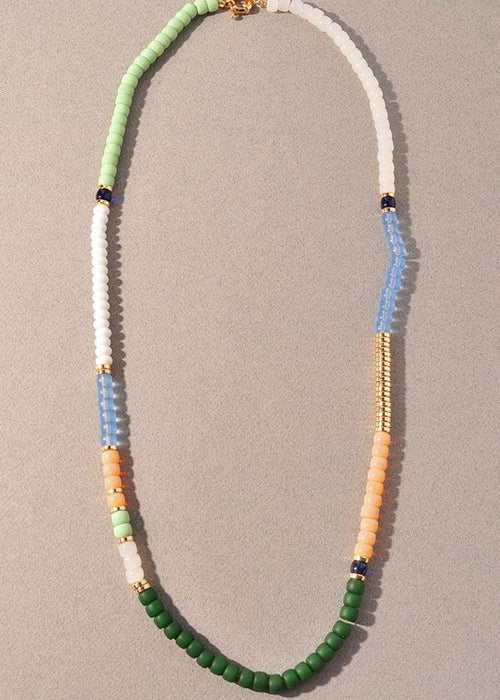 Freeport Loop Beaded Necklace - Mint-Hand In Pocket