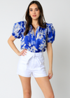 Ariella Puff Sleeve Top-Hand In Pocket