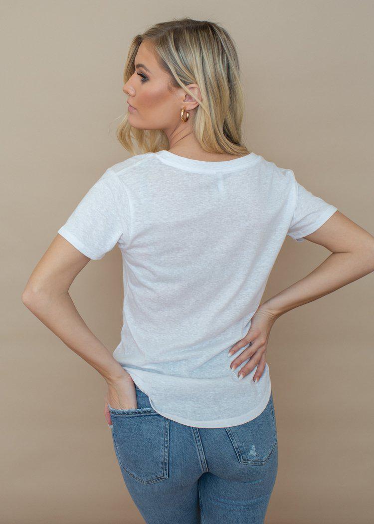 Z Supply Cotton Triblend Pocket Tee- White-Hand In Pocket