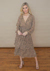 Dinala Tiered Leopard Maxi Print Dress - Taupe Leopard-Hand In Pocket