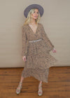 Dinala Tiered Leopard Maxi Print Dress - Taupe Leopard-Hand In Pocket