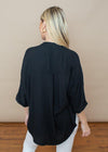 Bobi Beach Crepe Dolman Button Down Sleeve Blouse -***FINAL SALE**-Hand In Pocket