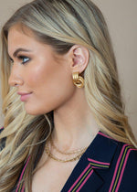 Love Me Knot Gold Circular Drops-Hand In Pocket