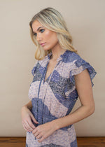 BB Dakota All Mixed Up Lavender Print Midi Dress-Hand In Pocket