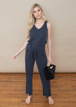 BB Dakota Got To Be Free Charcoal Ribbed Tie Front Pants ***FINAL SALE***-Hand In Pocket